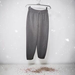 Zara Gray Track Pants with Drawstring Waist